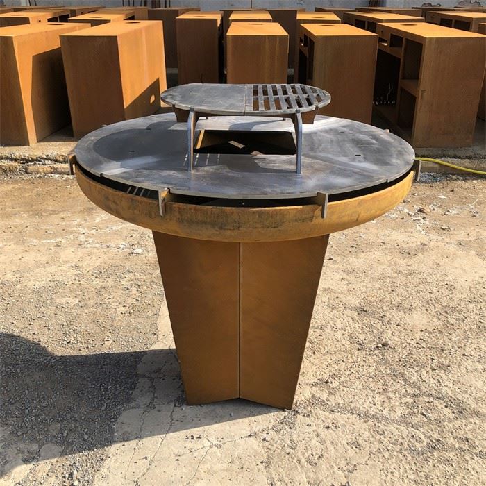 Backyard Corten Steel BBQ Grill Outdoor Barbeque