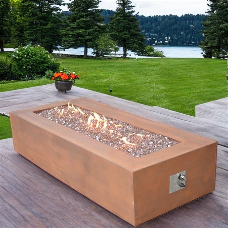 Rectangle Propane Gas Fire Pit Table