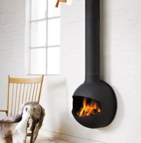 Wall Mounted Suspended Fireplace